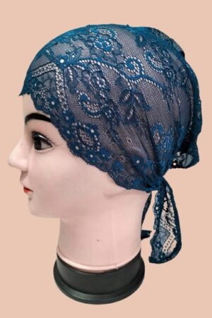 navy blue net hijab cap